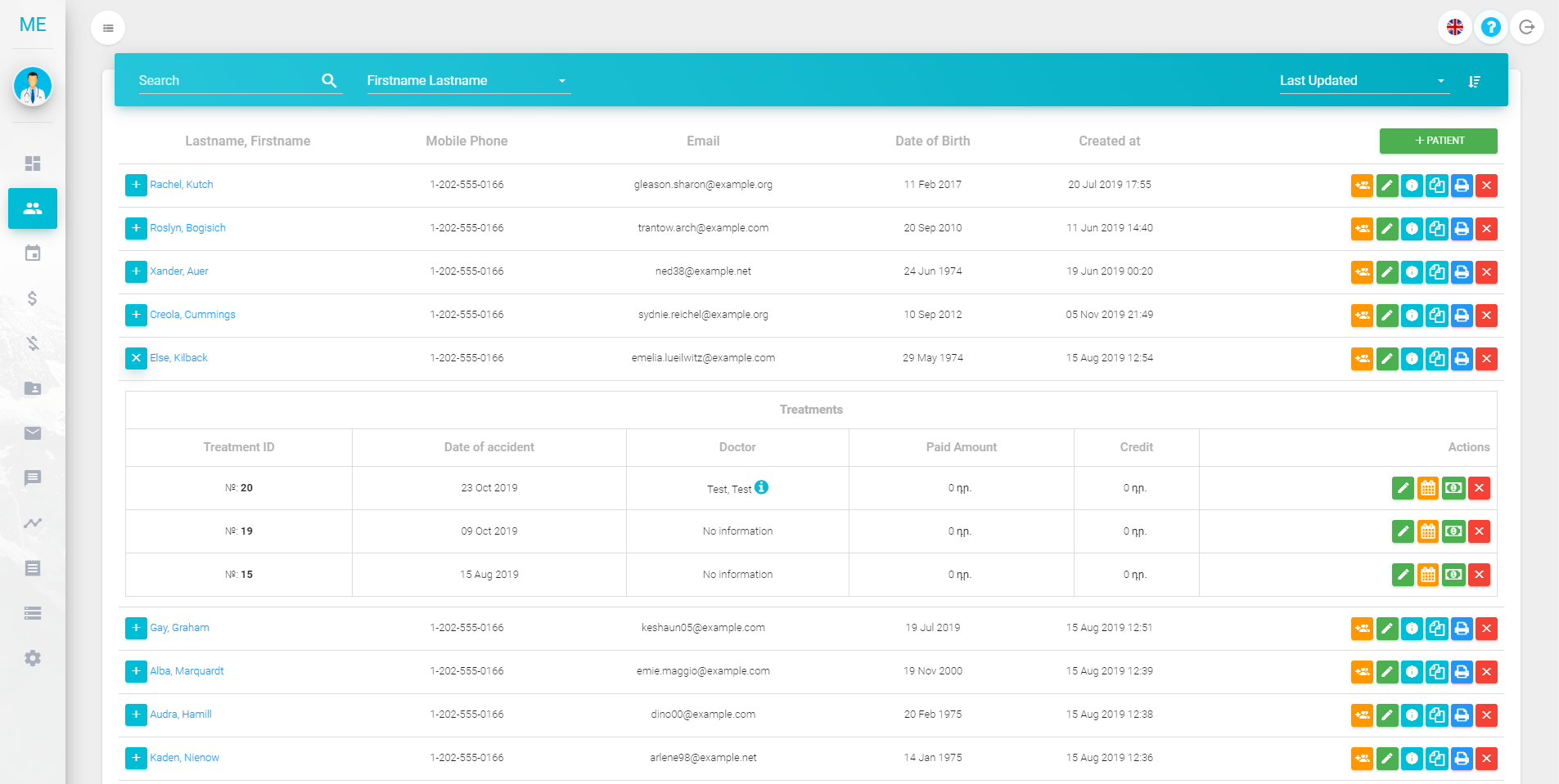 Medical Application EMO Create Patient